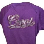  Women’s Short Sleeve V-Neck T-Shirts Purple White Coogi Logo On Back 2X Photo 3