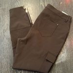 River Island Cargo Pants Brown Nylon Unisex Size 14 Elastic Waist Photo 2