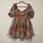 &merci &merci Patchwork Chiffon Puff Sleeve Babydoll Dress Photo 1