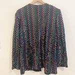 Vintage Rainbow Blazer Women Black Jacket Sequins Party Holiday Retro Lg 80s Art Photo 4