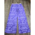 Nba  Los Angeles Lakers Sweatpants Wide/Straight Leg Purple Gold Medium Photo 3