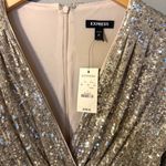 EXPRESS  Silver Sequin Long Sleeve Dress Photo 1