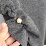 El Shaddai Women'sĀ Long SleeveāGray Shirt With Embroidered Pearls SizeāLarge Black Photo 3