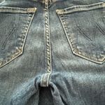 EUC Mother Women's Jeans with Red Stripe. Size 24 “the looker ankle fray” style Blue Photo 14