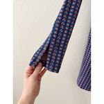 Anthropologie Jacquard A-Line Sweater Knit Mini Dress Navy Orange Size S Photo 2