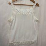 Dress Barn Lace Trimmed Ivory Y2K Feminine Romantic Chic Tank, Sz L Photo 1