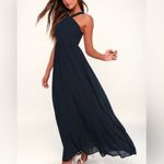 Lulus Air of‎ Romance Navy Blue Chiffon Maxi Dress Size XL Photo 2