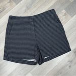 Loft  Striped Cotton Knit High Rise Shorts Four Inch Navy Blue White Size 2 Photo 2