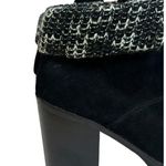 Chinese Laundry  Marvel Black Suede Ankle Boots Knit Sweater Cuff Womens 8.5 NEW Photo 1