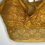 Gilly Hicks Women's Sheer Lace Floral Strappy Back Bralette Gold Size Large Photo 1