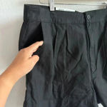 Joie  Women's Black High Rise Linen Blend Pleated Casual‎ Preppy Shorts XL NWT Photo 5