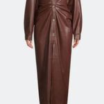 Nanushka Sami Vegan Leather Dress Plum Chutney Women's Size Med NWT Brown Photo 11