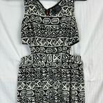 Fire Los Angeles Tribal/Aztec Maxi Dress Size Medium Side Cutouts Drawstring Tie Photo 5