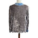 Jane Harel Vintage Crushed Velvet Jacket in Gray & Blue Photo 1
