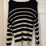 La Ligne 100% Cashmere Black and Cream Striped Sweater Photo 6