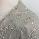 Vintage Scala Beaded Gown Matching Set Semi Sheer Duster Silver Plus Womens 1X Photo 3