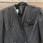 Leslie Fay Vintage  Black Pinstriped Suite Dress Size 10 Photo 1