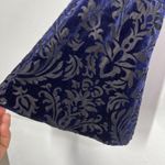 ECI Velvet Burnout Blouse Top Long Sleeve Damask Print Keyhole Back Bell Sleeve Photo 7