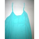 Natori NWT New Designer  Womens S Chiffon Chemise Aqua Blue Night Gown Silky Adju Photo 2