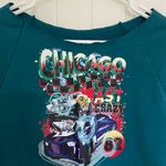 EUC | Women’s cropped off shoulder long sleeve car decal‎ top medium Blue Photo 1