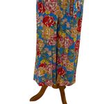 VICI Floral Faux Wrap Cropped Jumpsuit Blue Size S Bohemian Coastal Beach Cute Photo 6