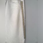 EAN 13 By Elena Renier White Rhinestone Stretch Straight Leg Pants Sz 44 (US 10) Silver Photo 1