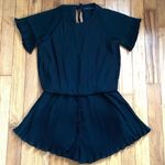 English Factory  Short Sleeve Black Pleated Romper Photo 0
