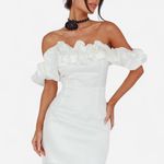 Selfie Leslie  La Palma Dramatic Ruffle Off-Shoulder Mini Dress Coquette Large Photo 2