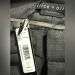 Alice + Olivia NWT  Mal Pants Mid Rise Side Stripe Gray Straight Leg Trousers 0 Photo 8