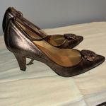 Tahari  Marion Womens 6.5M Metallic Bronze Pointed Toe Ankle Strap Heels Shoes Photo 4