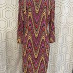 Sandra Darren  Suede Trim V Neck Long Sleeve Dress Size 10 Photo 6