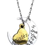 I LOVE YOU Dear Sister Heart Pendant Necklace Multiple Photo 0
