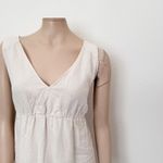 United Colors Of Benetton [] Cream Sleeveless Linen A-Line Mini Dress Sz Large L Photo 4