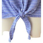 Anne Klein  Denim Blue & White Stripe Sleeveless Tie Front Blouse Top ~ Womens S Photo 4