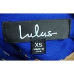 Lulus Royal Blue Floral Print Halter Neck Swing Dress Summer Party Cocktail XS Photo 4