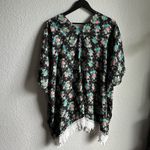 Charlotte Russe 🖤 Black Floral Lace Trim Duster Photo 3