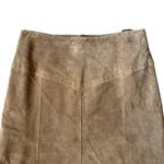 Vintage COUNTRY SHOP Genuine Leather Suede Beige Tan Maxi Skirt Women's Size 10 Brown Photo 1