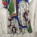 Sunday Up Scarf Print Patchwork Midi Shirt Dress size S Colorful Resort Vacation Photo 6