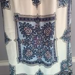 INC purple and blue paisley medallion print silk tunic blouse with puff sleeves Size 10 Photo 5