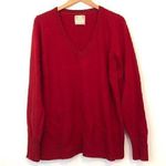 Old Navy  MATERNITY Solid Bright Red V-Neck Acrylic LAMBS WOOL ANGORA Sweater M Photo 0