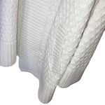 Talbots Cream Diamond Knit Patterned Open Front Cardigan Lambswool Blend Medium Photo 3