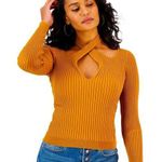 MINKPINK NWT GIANNA CRISSCROSS RIBBED-KNIT TOP PECAN, XS Photo 0