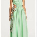 AMUR Zela One Shoulder Tie Waist Gown Fresh Mint Womens Size 0 Green Photo 1