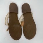 Jack Rogers Alana Sandals Size 9 Tassel Thong Slip On Leather Bone Gold Summer Photo 13