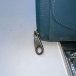 Chloé Calfskin Lily‎ Bow Long Zip Continental Wallet Blue Photo 2