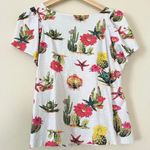 Anthropologie Eva Franco Cactus Tee Women's Blouse Top Shirt S Cacti Succulent Photo 5