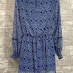 ZARA Blue Geometric Long Sleeve Romper Photo 3
