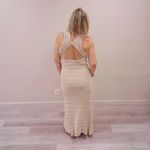 Dee Elly Ivory Crochet Halter Maxi Dress - Size Large Photo 1