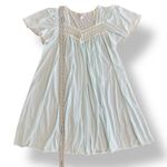 American Vintage Miss Elaine Vintage Light Blue Classic Nylon Flutter Sleeve Nightgown Size Large Photo 4