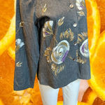 Alex Kim Gray Floral Embroidered Sequined Button Down Blazer Women's Size S Photo 0